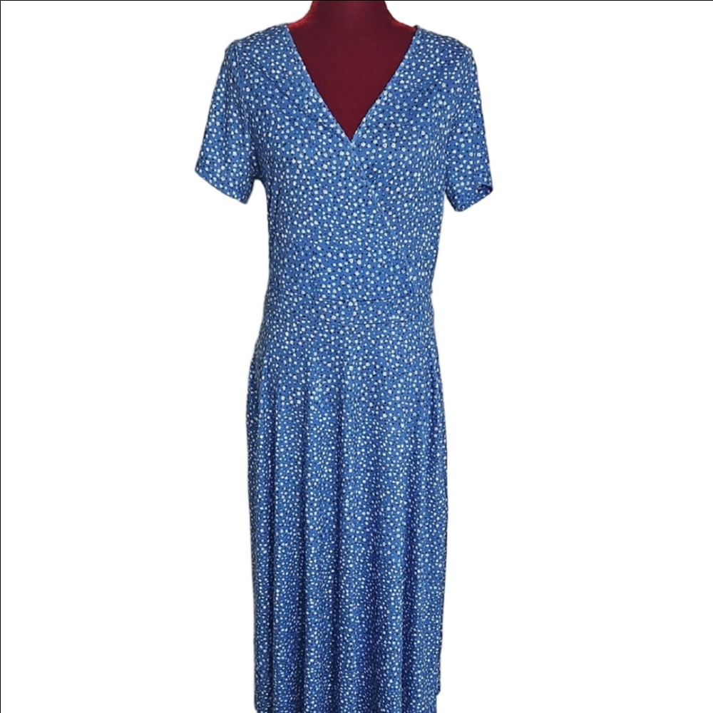 Blue Floral Women's Dress Size Large